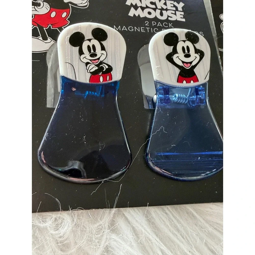 Disney Mickey Minnie Mouse Magnetic Bag Clips 2-Pack Sets Lot of 4 Blue Red